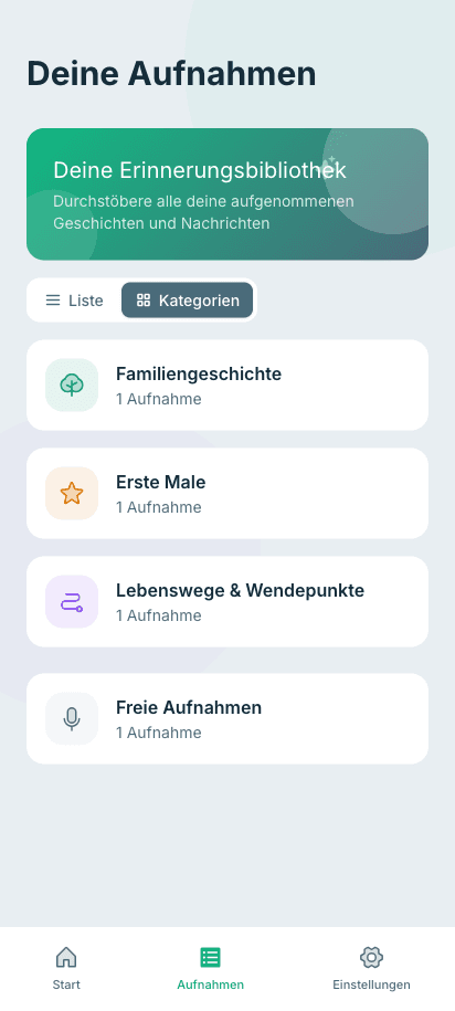 Recordings by category