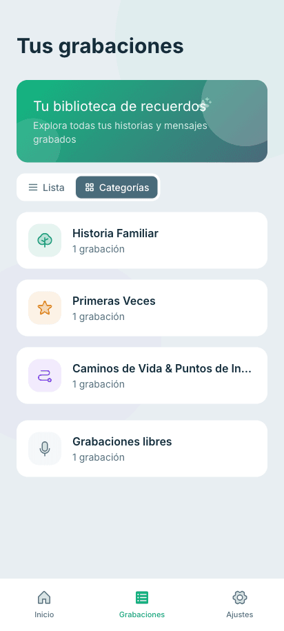Recordings by category