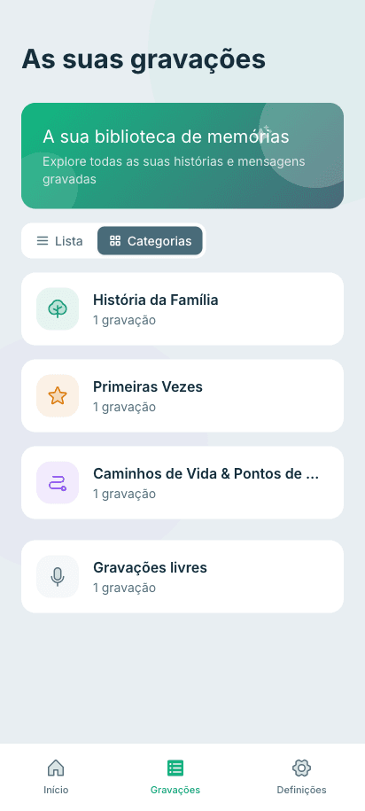 Recordings by category