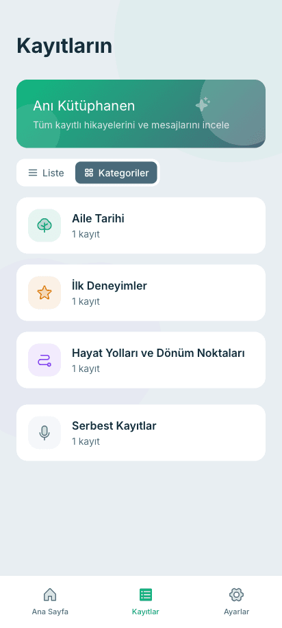 Recordings by category